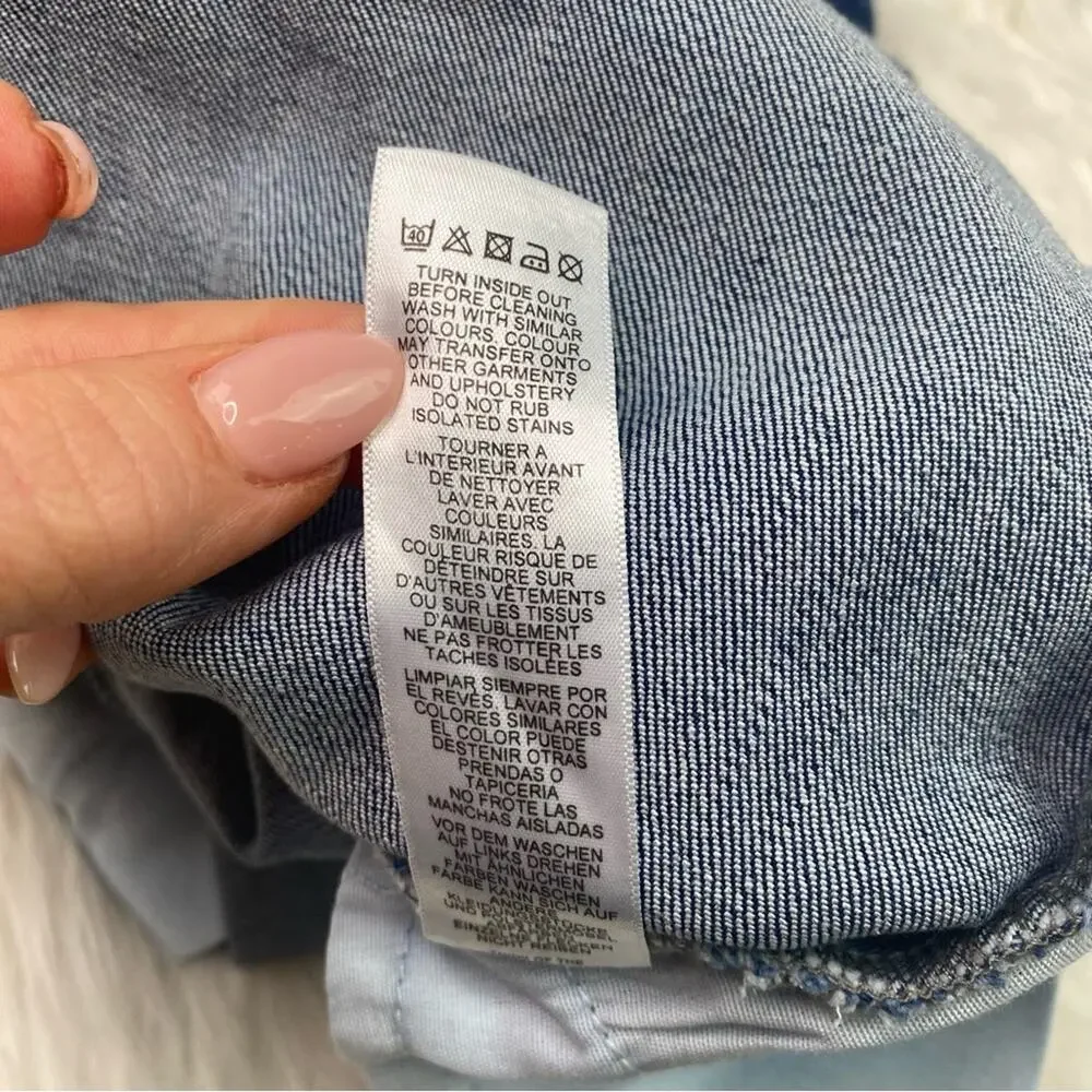 asos Women's Drawstring Long Jean Shorts Blue Size 2‎ Y2K Festival
